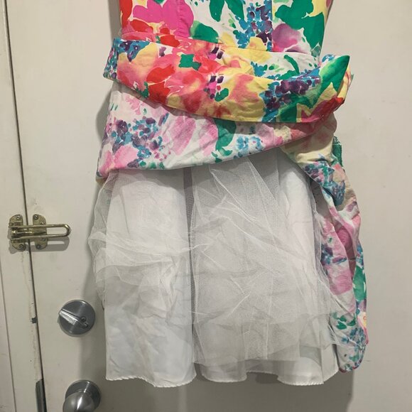 VINTAGE ALGO-ETTES MIDI FLORAL PRINT BELTED DRESSES SIZE 11/12 - Picture 9 of 10